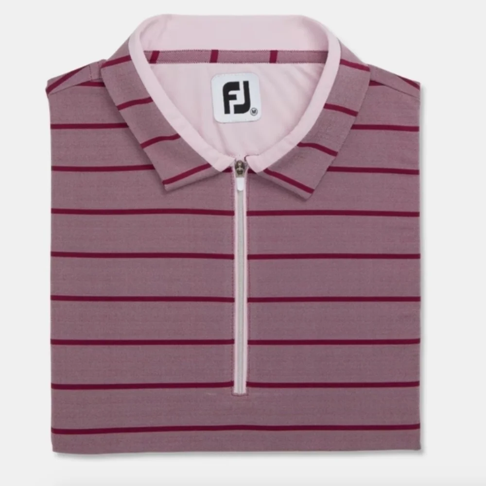 Footjoy Cap Sleeve Birdeye Stripe Jacquard Women's Shirts Size Large - Picture 3 of 9